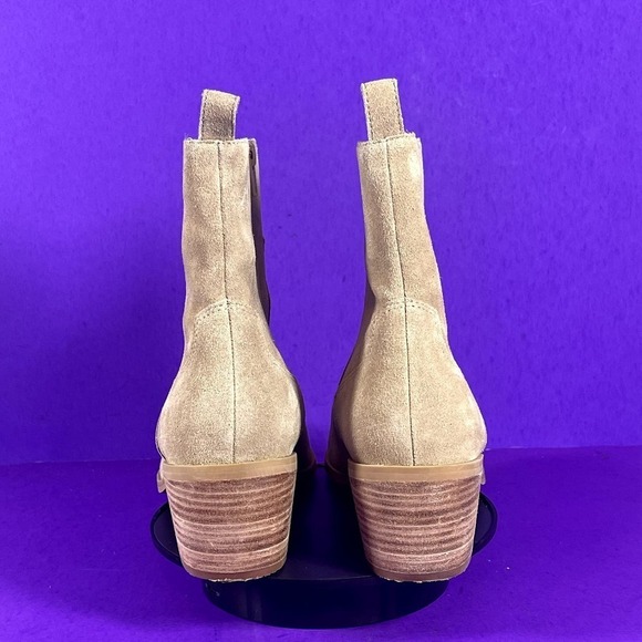 LIsa Vicky Women's Tan Camel Suede Steady Western/Cowboy Bootie Shoe Size 11-NEW - Picture 4 of 10